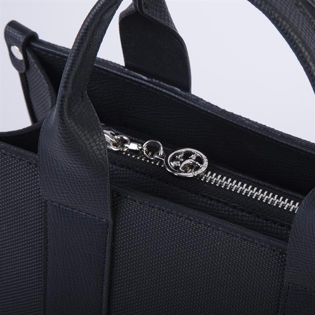 Nas Bag Kadın Mini Tote Suni Deri El ve Omuz Çantası Siyah Lacst