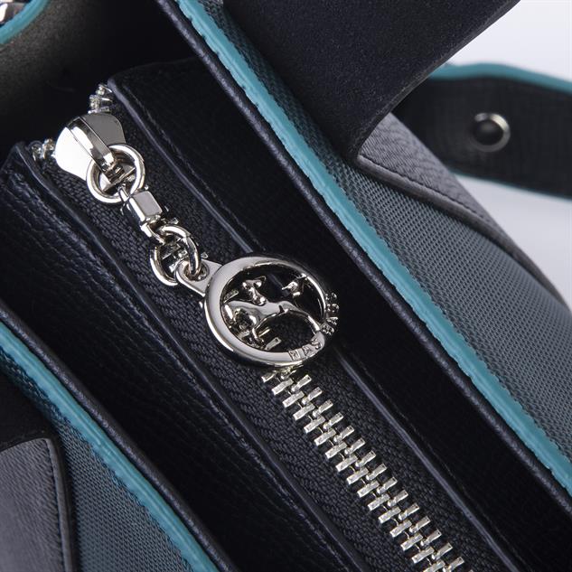 Nas Bag Kadın Mini Tote Suni Deri El ve Omuz Çantası Petrol Siyah Lacst