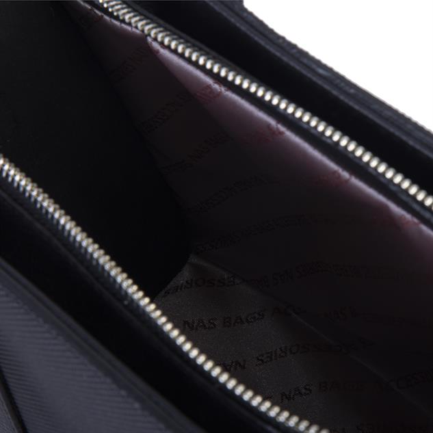 Nas Bag Kadın Mini Tote Suni Deri El ve Omuz Çantası Siyah Lacst