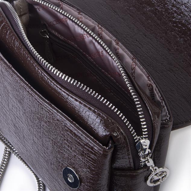 Nas Bag Kadın Mini Zincirli Omuz ve Çapraz  Çanta Kahve ( 19x10 cm )