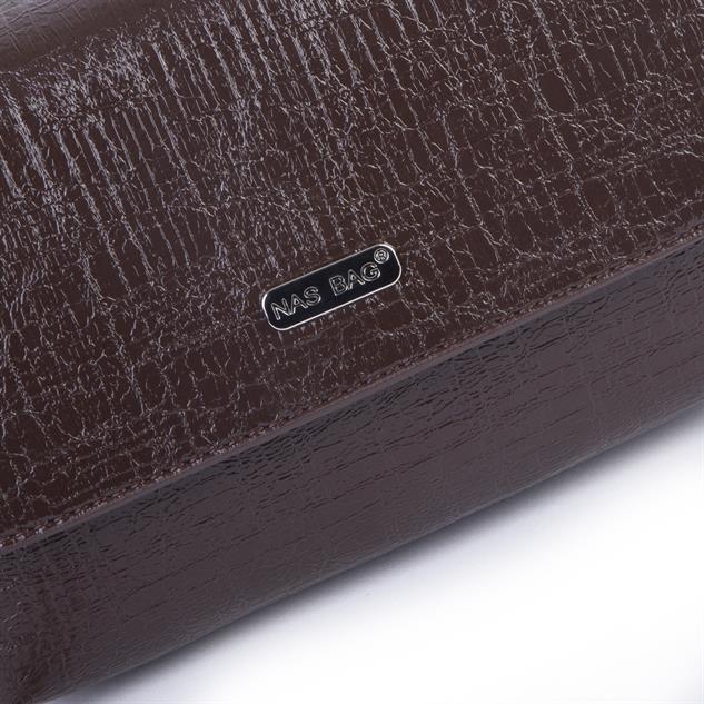 Nas Bag Kadın Mini Zincirli Omuz ve Çapraz  Çanta Kahve ( 19x10 cm )