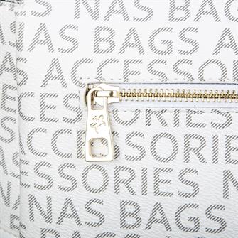 Nas Bag Kadin Omuz Çantasi Beyaz Yazili