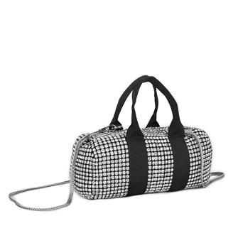 Nas Bag Kadın Çapraz  Çanta  Black White Diamond Siyah Gümüş Taşlı Yatay Çanta