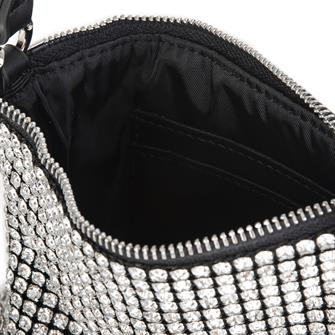 Nas Bag Kadın Çapraz  Çanta  Black White Diamond Siyah Taşlı Çanta