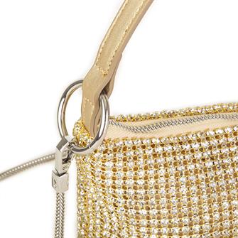 Nas Bag Kadın Çapraz  Çanta  Gold Diamond Altın Taşlı 