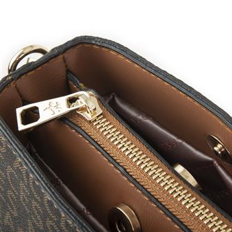 Nas Bag Kadın Mini Omuz ve Çapraz Çantası Kahve Taba Yazılı(en;19 cm , boy;19 cm)