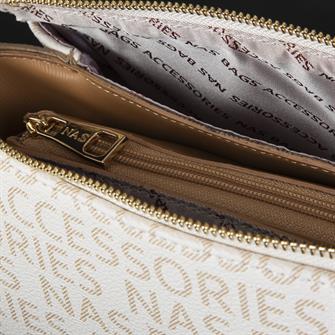 Nas Bag Kadin Omuz Çantası Krem Camel Yazılı