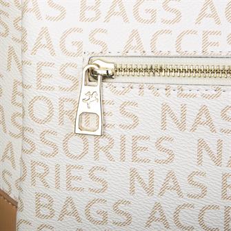 Nas Bag Kadin Omuz Çantası Krem Camel Yazılı