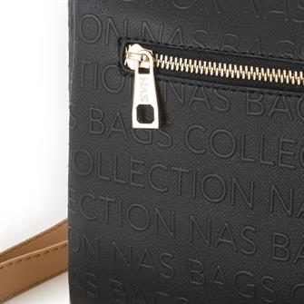 Nas Bag Kadin Omuz Çantası Siyah  Camel Gofraj