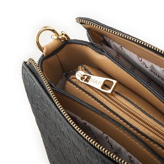 Nas Bag Kadin Omuz Çantası Siyah  Camel Gofraj