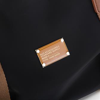 Nas Bag Extra Büyük Boy Omuz Çantası Siyah Taba Buzzy ( eni 44 cm , boyu 32 cm)