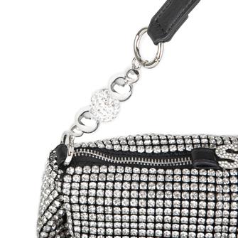 Nas Bag Kadın Çapraz Çanta  Siyah White Diamond Siyah Taşlı Şık  Askılı Çanta-a978