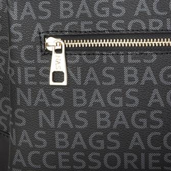 Nas Bag Kadin Omuz Çantası Siyah Yazılı