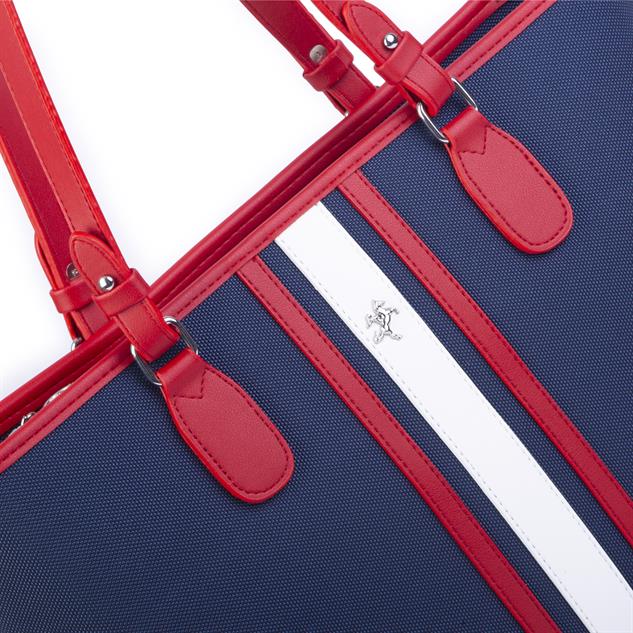 Nas Bag Kadın Omuz Çantası Spor Şık Ayarlanabilir Omuz Askılı Kırmızı Laci Beyaz Lacst (33x27x12 cm )