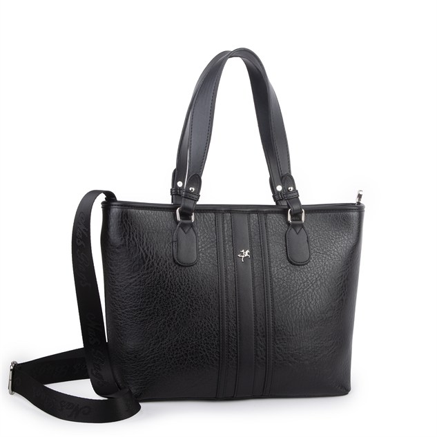 Nas Bag Kadın Omuz Çantası Spor Şık Ayarlanabilir Omuz Askılı  (33x27x12 cm ) Siyah Victoria