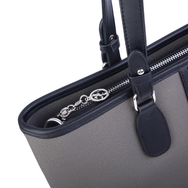 Nas Bag Kadın Omuz Çantası Spor Şık Ayarlanabilir Omuz Askılı  Gri Lacste  (33x27x12 cm )