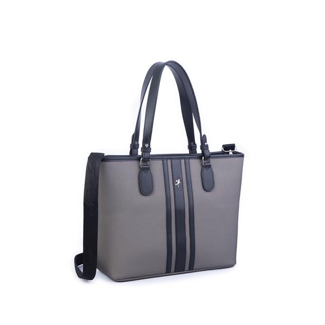 Nas Bag Kadın Omuz Çantası Spor Şık Ayarlanabilir Omuz Askılı  Gri Lacste  (33x27x12 cm )