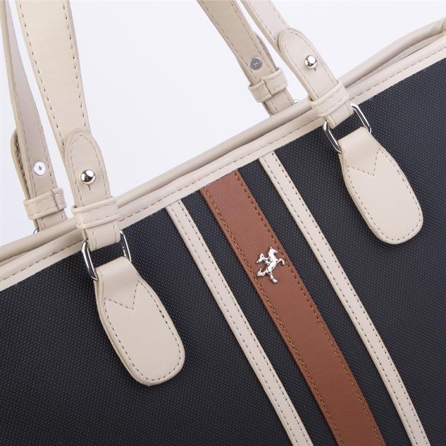 Nas Bag Kadın Omuz Çantası Spor Şık Ayarlanabilir Omuz Askılı  Siyah Kum Lacste (33x27x12 cm )