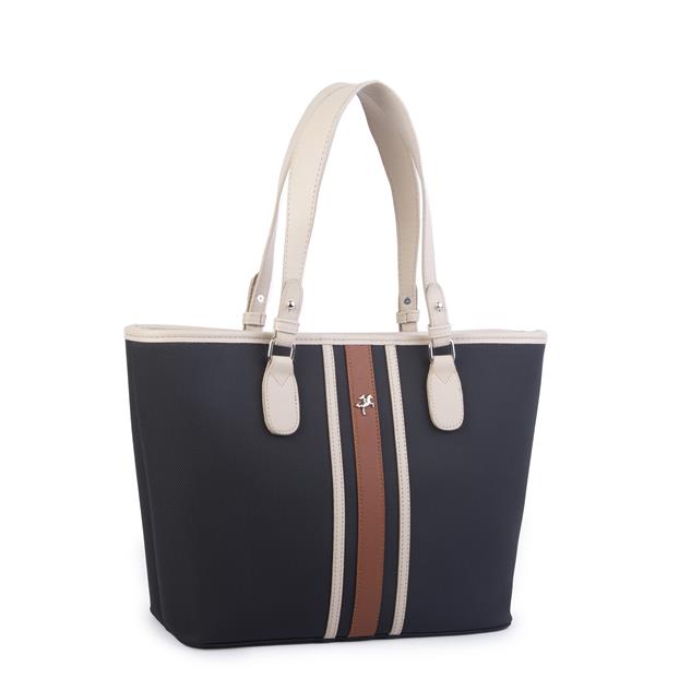 Nas Bag Kadın Omuz Çantası Spor Şık Ayarlanabilir Omuz Askılı  Siyah Kum Lacste (33x27x12 cm )