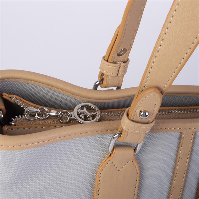 Nas Bag Kadın Omuz Çantası Spor Şık Ayarlanabilir Omuz Askılı  Açık Gri Camel Lacst (33x27x12 cm )
