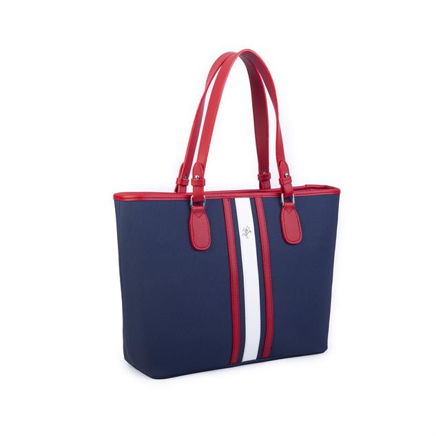 Nas Bag Kadın Omuz Çantası Spor Şık Ayarlanabilir Omuz Askılı Kırmızı Laci Beyaz Lacst (33x27x12 cm )