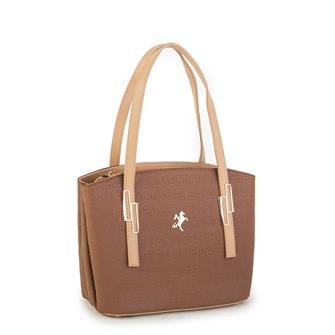 Nas Bag Kadın Omuz Çantası Taba Camel Gofraj