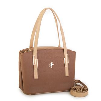 Nas Bag Kadın Omuz Çantası Taba Camel Gofraj