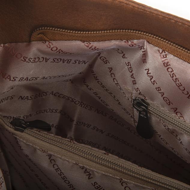 Nas Bag Kadın Omuz Çantası Zincir Detaylı Taba  Raven