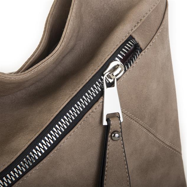 Nas Bag Kadın Omuz Çantası Zincir Detaylı Vizon   Raven