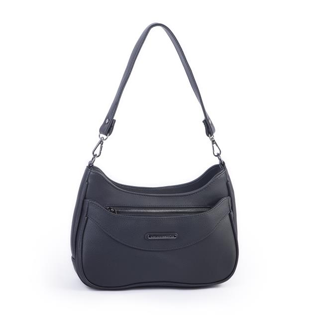 Nas Bag Kadın Omuz ve Çapraz Baget Çanta Siyah Prestij ( 28x17  cm)
