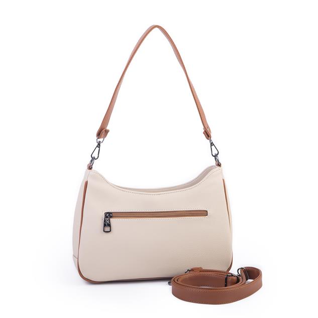 Nas Bag Kadın Omuz ve Çapraz Baget Çanta Kum Taba Prestij ( 28x17  cm)