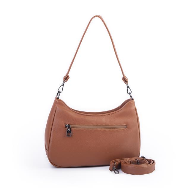 Nas Bag Kadın Omuz ve Çapraz Baget Çanta Taba Prestij ( 28x17  cm)