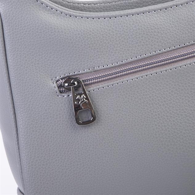 Nas Bag Kadın Omuz ve Çapraz Baget Çanta Gri Prestij ( 28x17  cm)