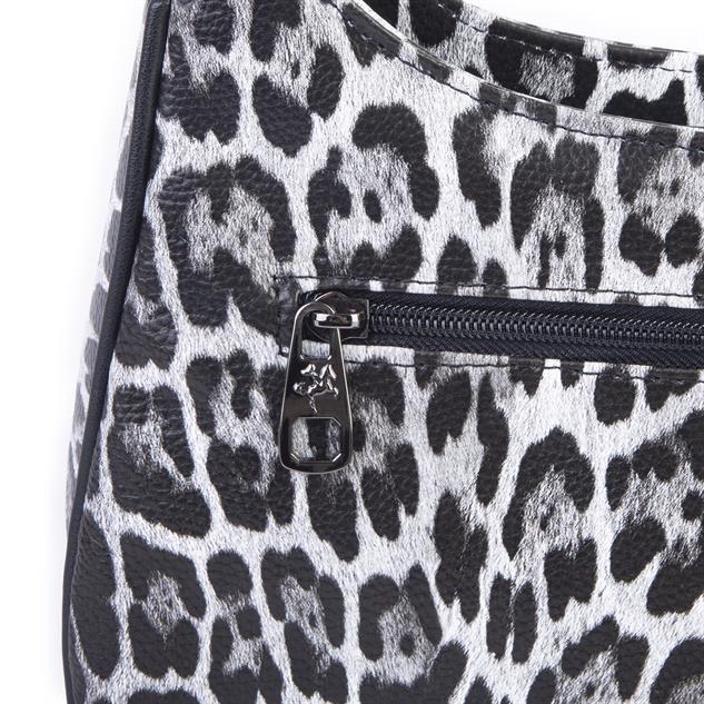 Nas Bag Kadın Omuz ve Çapraz Baget Çanta Siyah Leopar ( 28x17  cm)