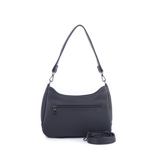 Nas Bag Kadın Omuz ve Çapraz Baget Çanta Siyah Prestij ( 28x17  cm)