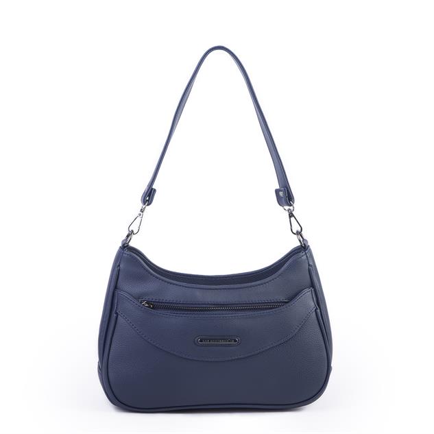 Nas Bag Kadın Omuz ve Çapraz Baget Çanta Lacivert Prestij ( 28x17  cm)