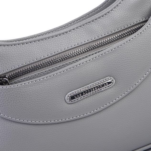 Nas Bag Kadın Omuz ve Çapraz Baget Çanta Gri Prestij ( 28x17  cm)