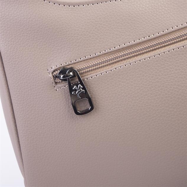 Nas Bag Kadın Omuz ve Çapraz Baget Çanta Vizon Prestij ( 28x17  cm)