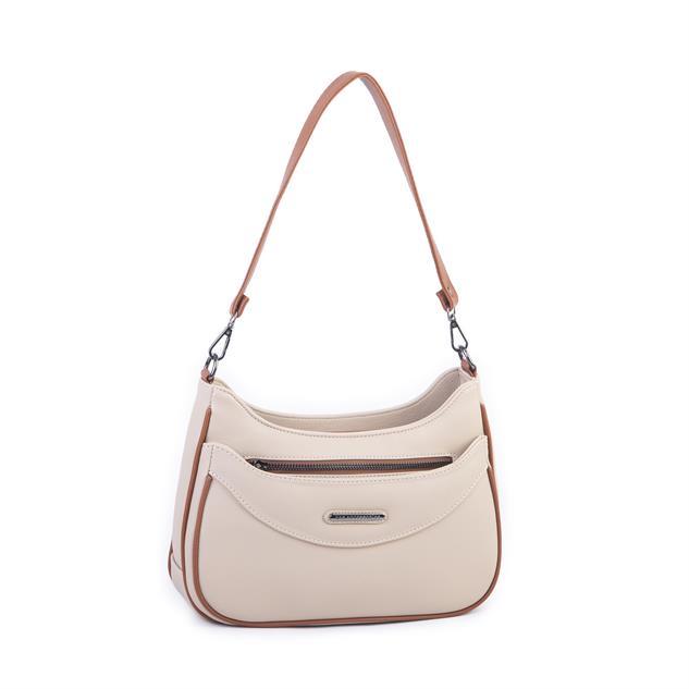 Nas Bag Kadın Omuz ve Çapraz Baget Çanta Kum Taba Prestij ( 28x17  cm)