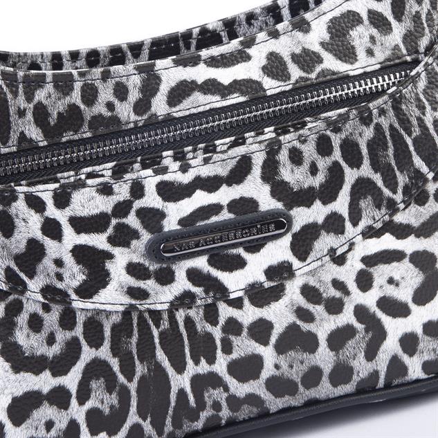 Nas Bag Kadın Omuz ve Çapraz Baget Çanta Siyah Leopar ( 28x17  cm)