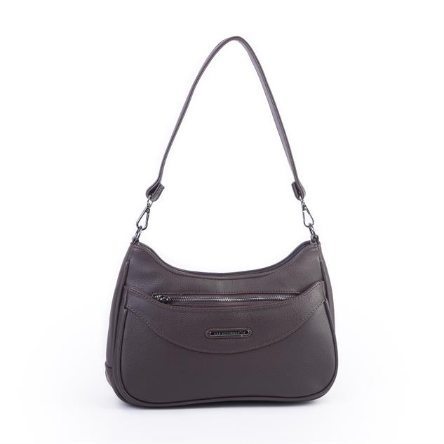 Nas Bag Kadın Omuz ve Çapraz Baget Çanta Kahve Prestij ( 28x17  cm)