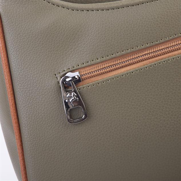 Nas Bag Kadın Omuz ve Çapraz Baget Çanta Yeşil Taba Prestij ( 28x17  cm)