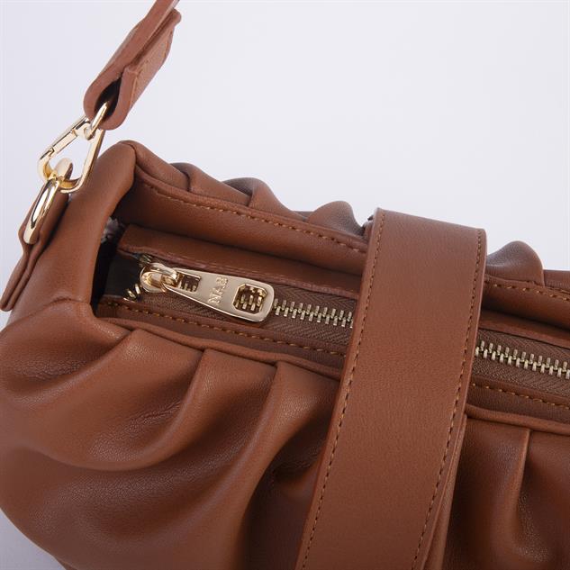 Nas Bag Kadın Omuz ve Çapraz Çanta Çift Askılı Taba Dona (24x18cm)