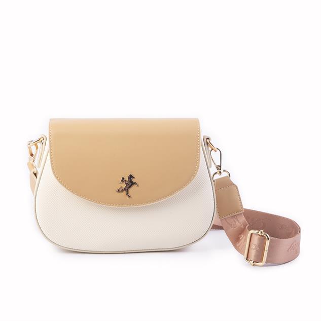 Nas Bag Kadın Omuz ve Çapraz Çanta Çift Askılı Yeni Sezon Çanta Krem Camel Lacst