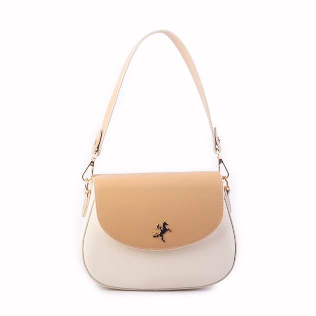 Nas Bag Kadın Omuz ve Çapraz Çanta Çift Askılı Yeni Sezon Çanta Krem Camel Lacst