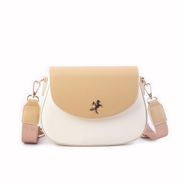 Nas Bag Kadın Omuz ve Çapraz Çanta Çift Askılı Yeni Sezon Çanta Krem Camel Lacst