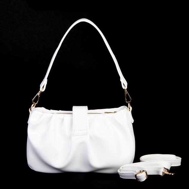 Nas Bag Kadın Omuz ve Çapraz Çanta Çift Askılı Beyaz Dona (24x18cm)