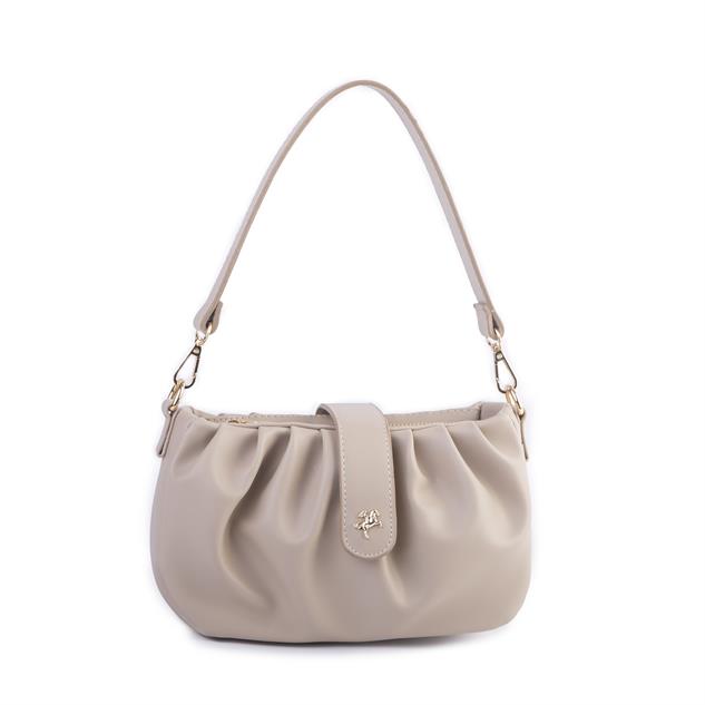 Nas Bag Kadın Omuz ve Çapraz Çanta Çift Askılı Kum Dona (24x18cm)