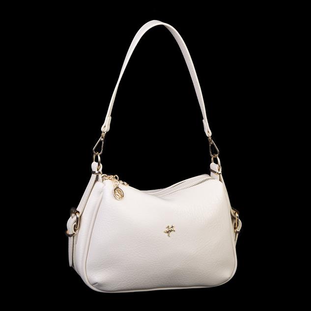 Nas Bag Kadın Omuz ve Çapraz Çanta Çok Gözlü Şık Tasarım (28x18 cm) Krem Victoria