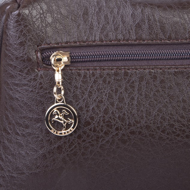 Nas Bag Kadın Omuz ve Çapraz Çanta Çok Gözlü Şık Tasarım (28x18 cm) Kahve Victoria